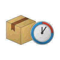 Delivery box with clock vector