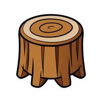 Rustic Log Stool Design vector
