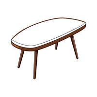 Sleek Kidney Shaped Coffee Table Design vector