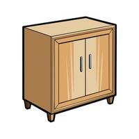 Storage Cabinet Design with Sliding Doors vector