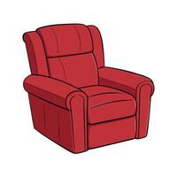 Soft Plush Recliner with Wide Armrests Design vector