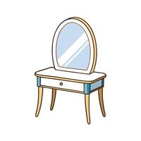 Arched Mirror Vanity Table Design vector