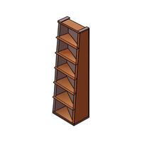 Bookshelf Design with Zigzag Pattern vector