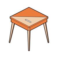 Single Drawer Corner Table Design vector