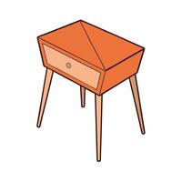 Tiny Corner Table with Single Drawer Design vector