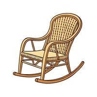 Wicker Rocking Chair Design with Vintage Style vector