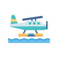 Plane Icon Design with Sea Style vector