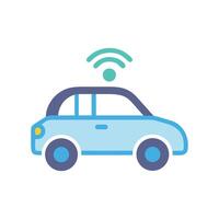 Smart Car Icon Design with Flat Style vector