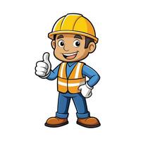 Smiling Construction Worker Giving Thumbs Up vector
