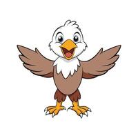 Cartoon Eagle Character with Open Wings Illustration Image vector