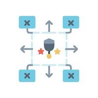 Strategy Icon with arrows and cancel sign vector