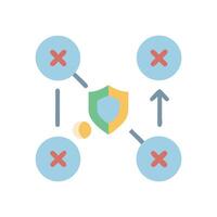 Network security defense against attacks with shield icon vector