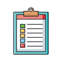 Colorful Checklist Clipboard Icon with Tick Boxes and Lines vector