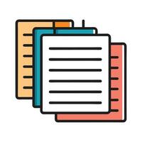 Documents stack colorful icon, office paperwork and tasks vector