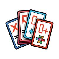Math Game Cards with Arithmetic Symbols in Style vector
