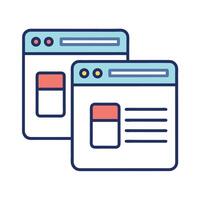Browser Windows Icon Two Windows Overlapping, Website design vector
