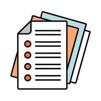 Document checklist illustration, business information, list, and reports vector