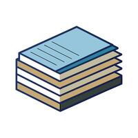 Isometric stack of notebooks or documents icon illustration vector