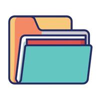 Colorful Folder Icon with Documents for Organizing Data vector