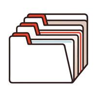 File Folders Icon, Organization, Documents, and Management vector