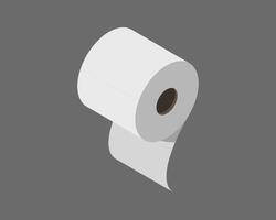 Clean, minimalist isometric illustration of a toilet paper roll. Perfect for hygiene, cleanliness, or even abstract concepts related to consumption or resource management. vector