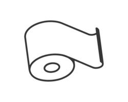 A minimalist line art illustration of a roll of paper, symbolizing new beginnings, content creation, or endless possibilities. vector