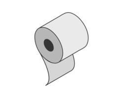 Simple isometric illustration of a roll of paper. Perfect for hygiene, cleanliness, or supply concepts. Use for websites, apps, or infographics needing a clean, minimal design. vector