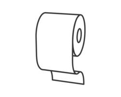 Simple line art illustration of a toilet paper roll. Perfect for minimalist designs, hygiene concepts, or resource management metaphors. Use in websites, apps, infographics, or brochures. vector