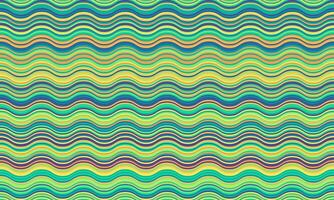 Vibrant wavy stripes in calming teal, green, and yellow hues create a mesmerizing abstract pattern. Perfect for website backgrounds, textile designs, or as a visual metaphor for fluidity and energy. vector