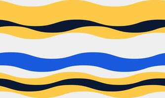 Abstract wavy stripes in yellow, blue, and dark blue create a vibrant, playful pattern perfect for backgrounds, textiles, or website designs. vector