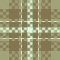 Elegant muted green and brown plaid pattern. Perfect for textile design, website backgrounds, or fashion illustrations. This subtle yet sophisticated texture evokes feelings of warmth and comfort. vector