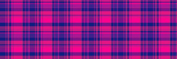 1950s background fabric seamless, iconic tartan plaid . Front textile pattern check texture in blue and bright colors. vector