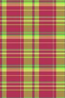 Stitched textile texture tartan, manufacturing background seamless check. Jpg fabric pattern plaid in red and green colors. vector