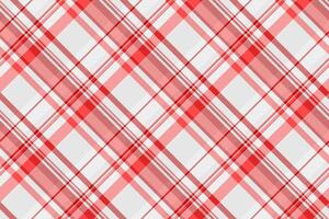 Variety texture pattern fabric, knot tartan check background. Couch textile seamless plaid in red and white colors. vector