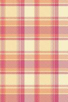 Ribbon tartan pattern background, ragged check seamless fabric. Arabic plaid texture textile in red and light colors. vector