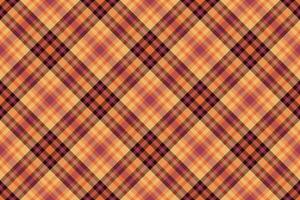 Warm autumnal plaid pattern. Diagonal lines in rich orange, brown, and purple hues create a cozy and inviting texture. Perfect for fallthemed designs, textiles, apparel, or website backgrounds. vector