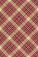 Fashioned pattern texture check, thin tartan background. Repeating fabric plaid textile seamless in red and yellow colors. vector