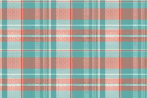Classic plaid pattern, teal and coral colors. Versatile design for backgrounds, textiles, or print projects. Evokes tradition, comfort, and style. vector