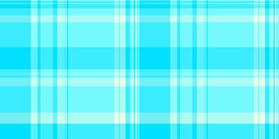 Bag plaid textile, regular tartan seamless fabric. Girly check texture background pattern in cyan and teal colors. vector