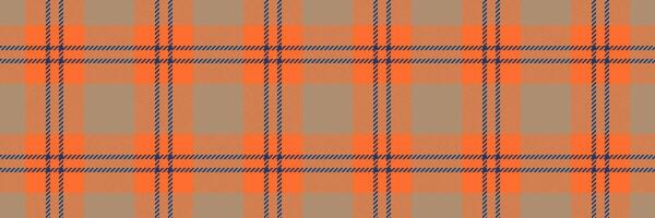 Vibrant orange and taupe plaid pattern. Perfect for fall fashion, textile designs, or as a background. This seamless texture offers a rustic yet modern aesthetic, ideal for various design projects. vector