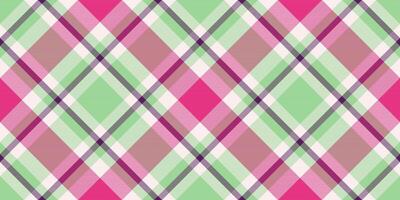 Elegant pastel plaid pattern in pink, green, and white. Perfect for textile design, website backgrounds, or crafting projects. vector