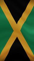 Jamaica Waving Flag in Vertical Orientation. Realistic Flag Animation. Seamless Loop Background. video