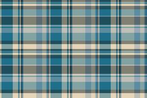 Wool plaid background tartan, yard check textile. Weave pattern fabric texture seamless in pastel and cyan colors. vector