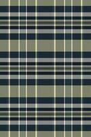 Lined check fabric textile, 70s texture plaid background. Manufacturing seamless pattern tartan in dark and light colors. vector