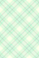Invite plaid textile fabric, paint seamless texture tartan. Relax check background pattern in light and mint colors. vector