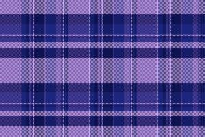 Interior seamless tartan texture, unique check pattern textile. Layer plaid fabric background in blue and violet colors. vector