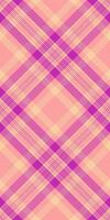 Checked fabric tartan, strong pattern seamless check. Girl plaid textile background texture in red and orange colors. vector