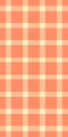 A cheerful peach and cream gingham pattern, perfect for backgrounds, textiles, or website design. This seamless texture evokes feelings of warmth, comfort, and simplicity. vector