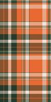 Folded seamless pattern background, apparel plaid check. Content texture textile tartan fabric in orange and dark colors. vector