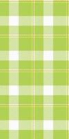 Contour tartan fabric pattern, repeating plaid background seamless. New textile texture check in lime and white colors. vector